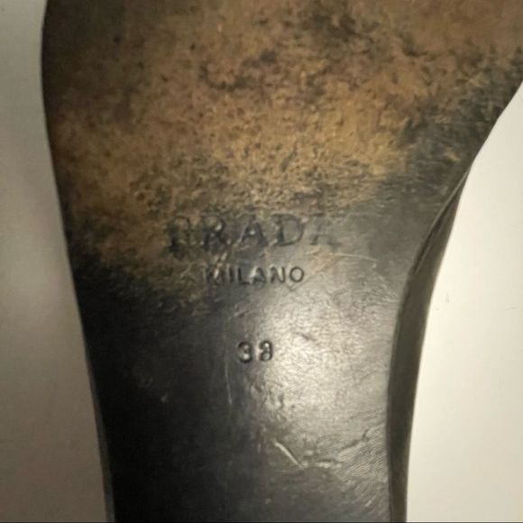 LAST CALL Prada Black Leather Flats/ ballet loafers - Picture 6 of 6